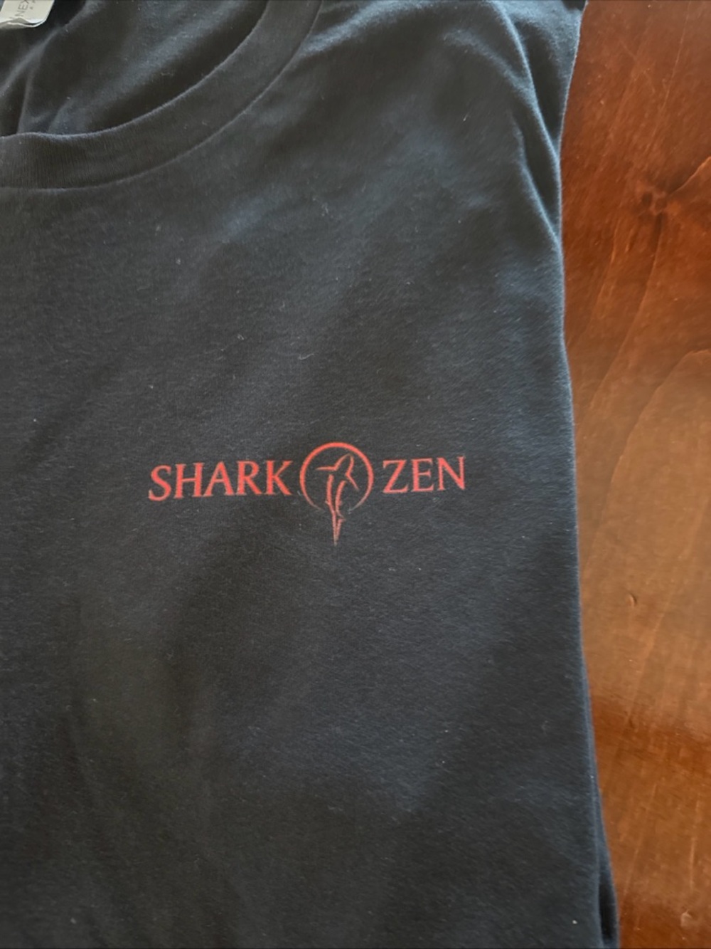 Next Level Apparel Black Short Sleeve Tee with Red "SHARK ZEN" Logo,XL, EUC
